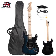 GST 3 Single Pickup Electric Guitar Kit w/ Black Pickguard Bag Strap Dark Blue