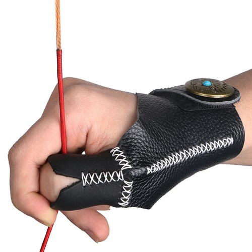 Archery soft leather thumb - leather,