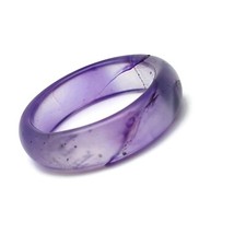 Ring Purple Agate Band Natural Gemstone Boho Chakra Crystal Metal Free Thumb