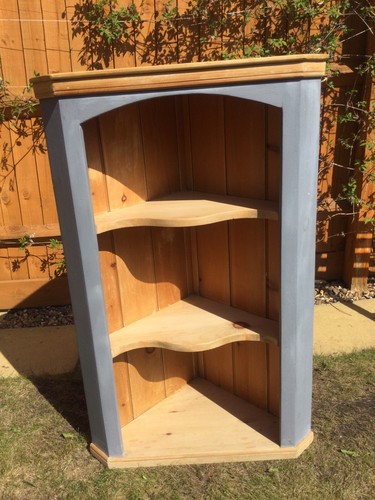 Large pine corner display unit - display,
