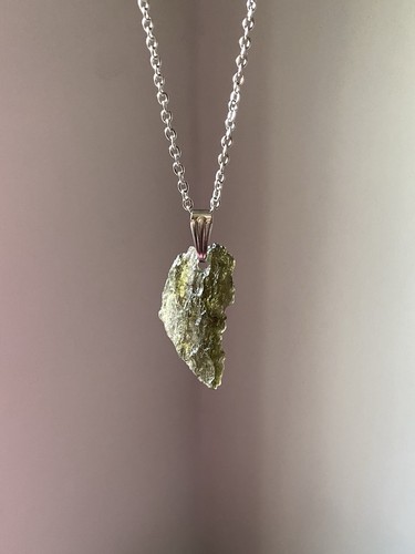 Genuine moldavite pendant