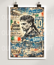 Baggio A4 Football Art Print |