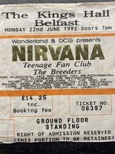 1992 Nirvana Concert Ticket