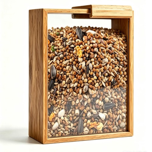 Bird seed storage container - bird,