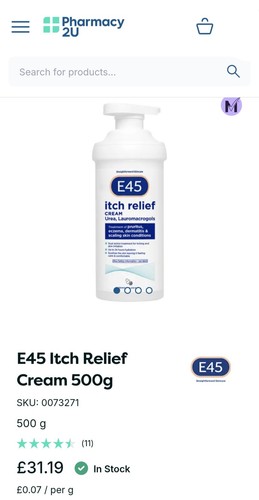 E45 itch relief cream - e45,