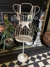 Vintage Cream Metal Manniquin with Metal Internal Shelf Very Good Condition