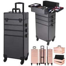 Rolling Cosmetic Cases Makeup Trolley Case on Wheels Beauty Storage Organiser