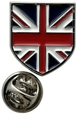 Union Jack Shield Flag Enamel & Metal Lapel Pin Badge FREE UK Delivery!