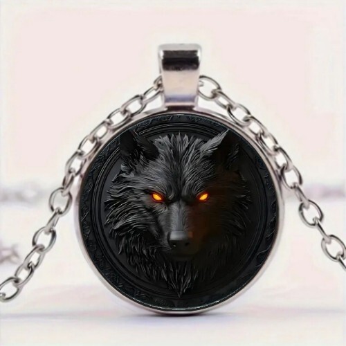 Classic black wolf art - black, pattern