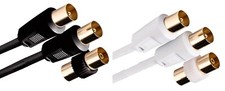 Fly lead Coax Cable connect TV to Aerial Coaxial Male plug with female adapter