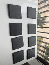 Set of 8x slate coasters black barely used