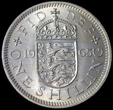 UK One Shilling 1965 Elizabeth