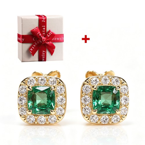1pair emerald green - green, cubic