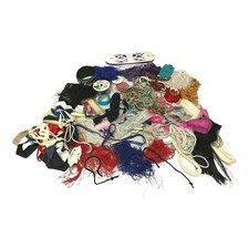 Assorted Craft Sewing Trims Ribbons Cord Fringe Braid Remnants Carded lengths
