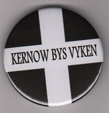 Cornish language badge - Kernow Bys Vyken 'Cornwall Forever' flag pin button