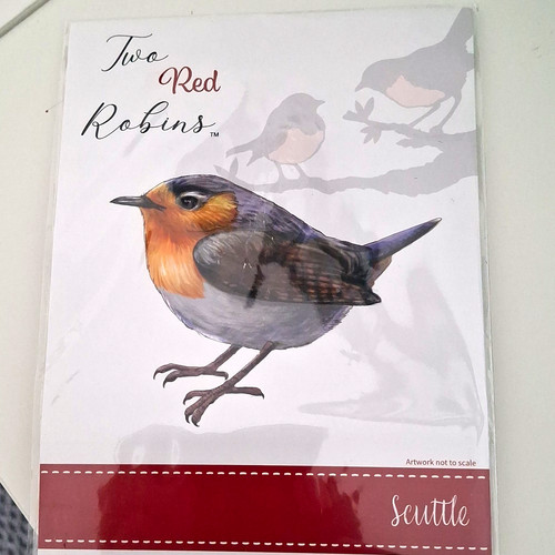 Scuttle two red - red, robin