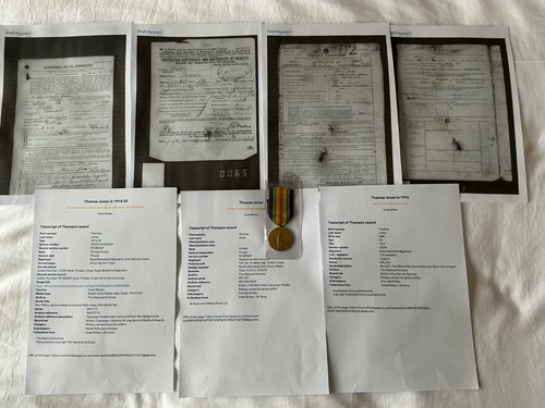 Ww1 victory medal thomas jones - ww1,