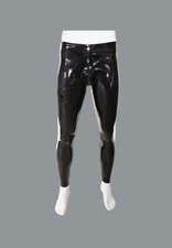Rubber Latex Leggings pouch front  thru zip