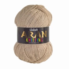 Aran Wool Woolcraft Aran 400g Knitting Yarn, Acrylic Or Wool Mix 40+ Colours