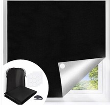 Large Portable Universal Blackout Window Blind In Black With Fittings 145x200cm