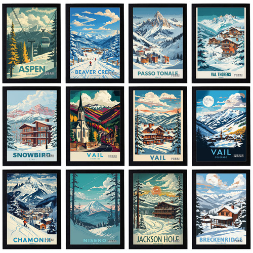 Vintage ski resorts travel - vintage,