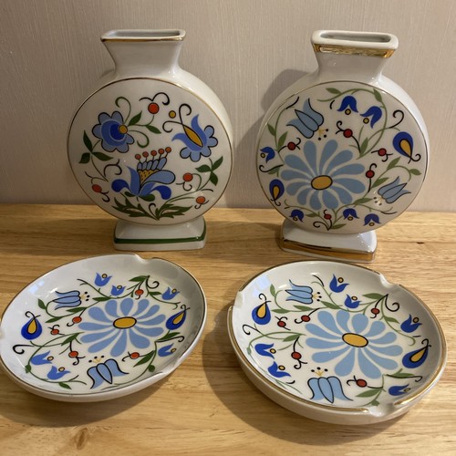 Polish pottery vase dish set - polish,
