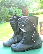 Spada Aurora Waterproof Motorcycle Leather Reinforced Boots - Black 12UK 47 Tags