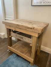 Butchers Block Style Kitchen Island Table