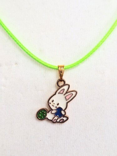 White rabbit charm - rabbit, neon