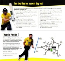 2019 CHELTENHAM CRICKET FESTIVAL TICKET WALLET GLOUCESTERSHIRE CCC NEAR MINT 