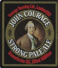 BEER BOTTLE LABEL - COURAGE BREWERY - JOHN COURAGE STRONG PALE ALE (B)