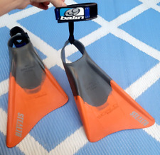 World Bodyboards ' Stealth Black / Orange Fins ' + Balin Ankle Padded Straps ***