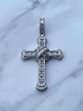 ICE COLD DRIP 925 Sterling Silver Cross Iced Out Pendant - Hip Hop Jewellery