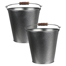 2Pc Galvanized Tin Bucket with