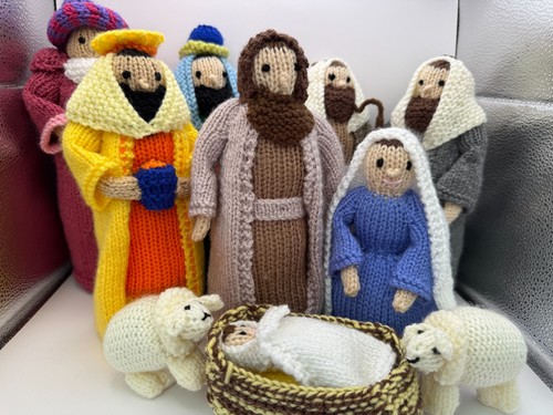 Hand knitted nativity set - hand-knitted,