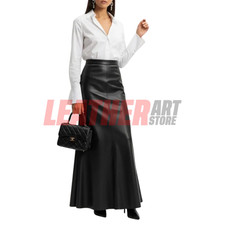 Black lambskin leather maxi - black,