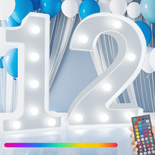 Light up Numbers, 34 Colors Marquee Number Lights Sign Color Changing for 12Th B