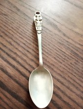 Honey Spoon with Bee English 1930s Human Bee Silver Plate