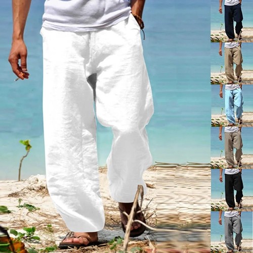 Men cotton linen drawstring - men's,