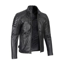 Mens Black Cafe Racer Leather