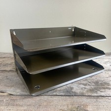 Bisley Brown Metal Industrial Office Three Tier File Tray Shelves A4 Organiser