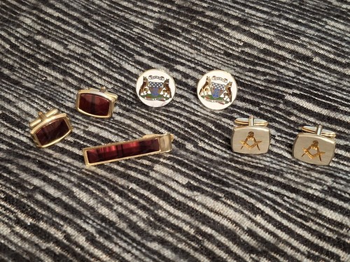 Lot vintage cufflinks tie - vintage,