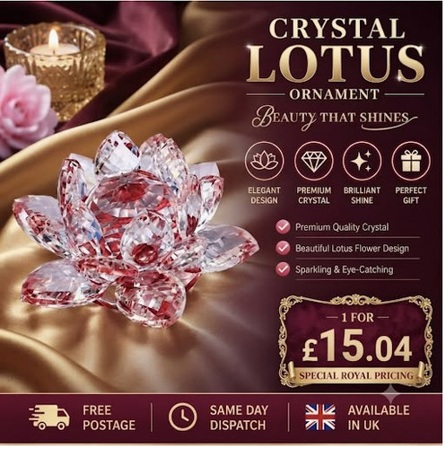 Crystal lotus ornament - lotus,