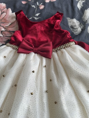 Burgundy and cream dress - burgundy, age