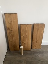 Natural Wood Chunky Floating Shelfs Handmade with Brackets  x 3