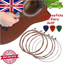 ACOUSTIC GUITAR STRINGS✅ SET OF 6 HIGH QUALITY STRINGS✅BRONZE WOUND✅3 FREE PICKS