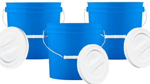 Gallon blue plastic bucket - 2,