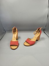 Robert Clergerie Wooden Heels UK 4 EU 37 Red Canvas Strappy Block Heel Wedged