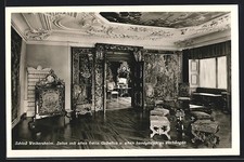 Postcard Weikersheim, castle, salon with old French tapestries and hand embroidered 