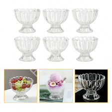 6PC Prawn Cocktail Glass Fruit Trifle Salad Dessert Starter Sundae Bowls Set New